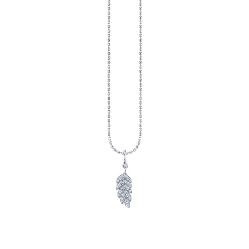 Gold & Diamond Tiny Feather Charm