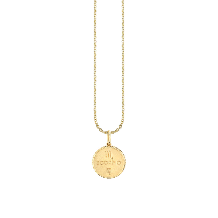 Gold & Diamond Scorpio Zodiac Medallion - Sydney Evan Fine Jewelry