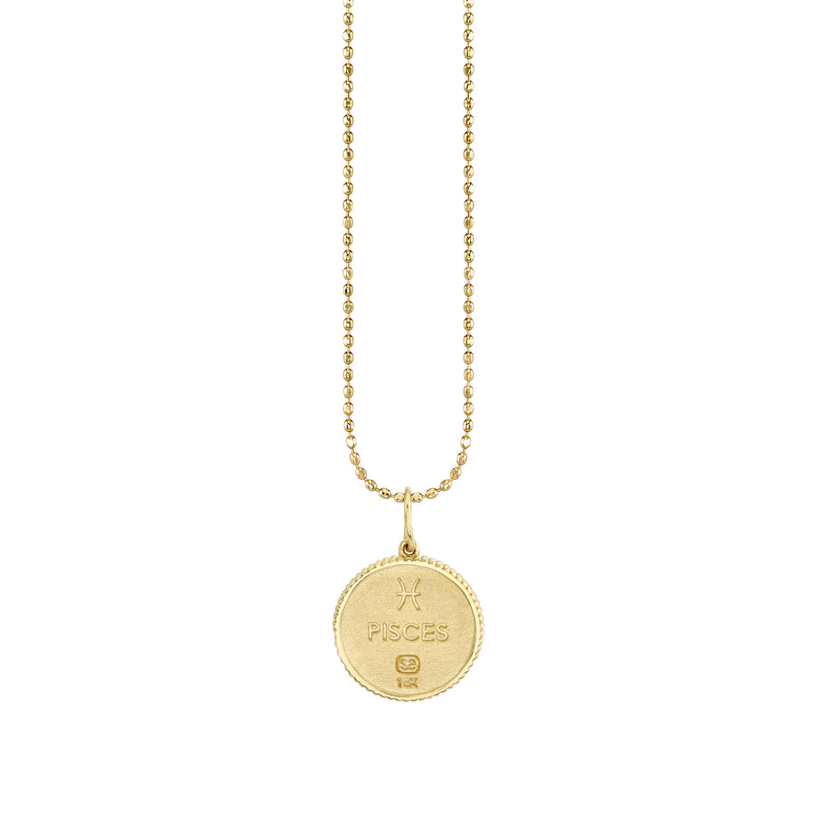 Gold & Diamond Pisces Zodiac Medallion - Sydney Evan Fine Jewelry