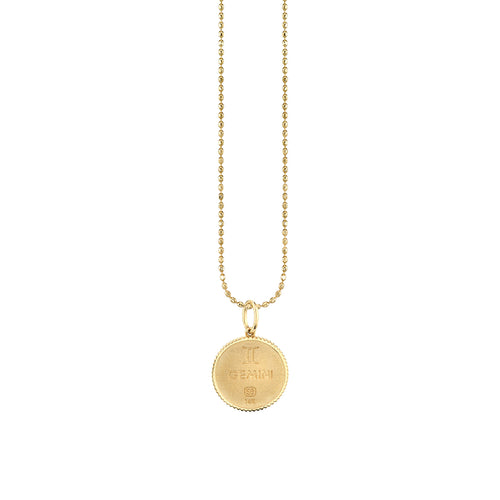 Gold & Diamond Gemini Zodiac Medallion