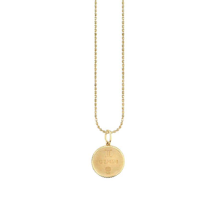 Gold & Diamond Gemini Zodiac Medallion - Sydney Evan Fine Jewelry
