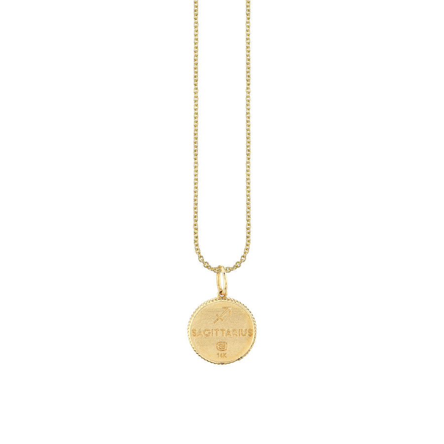 Gold & Diamond Sagittarius Zodiac Medallion - Sydney Evan Fine Jewelry