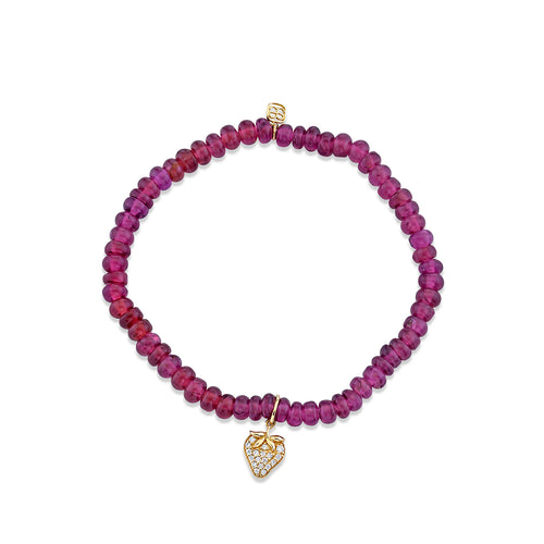 Kids Collection Gold & Diamond Strawberry on Rhodolite