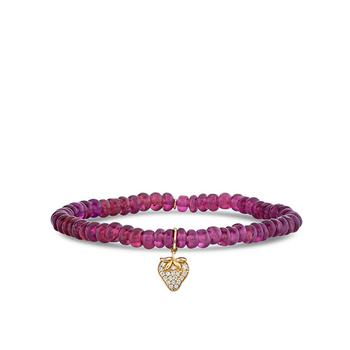 Kids Collection Gold & Diamond Strawberry on Rhodolite