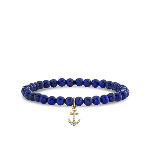 Kids Collection Gold & Diamond Anchor on Lapis