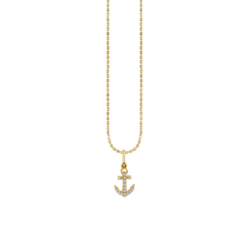 Kids Collection Gold & Diamond Tiny Anchor Necklace