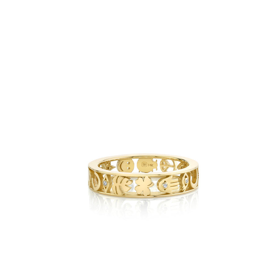 Gold & Diamond Open Icon Ring - Sydney Evan Fine Jewelry