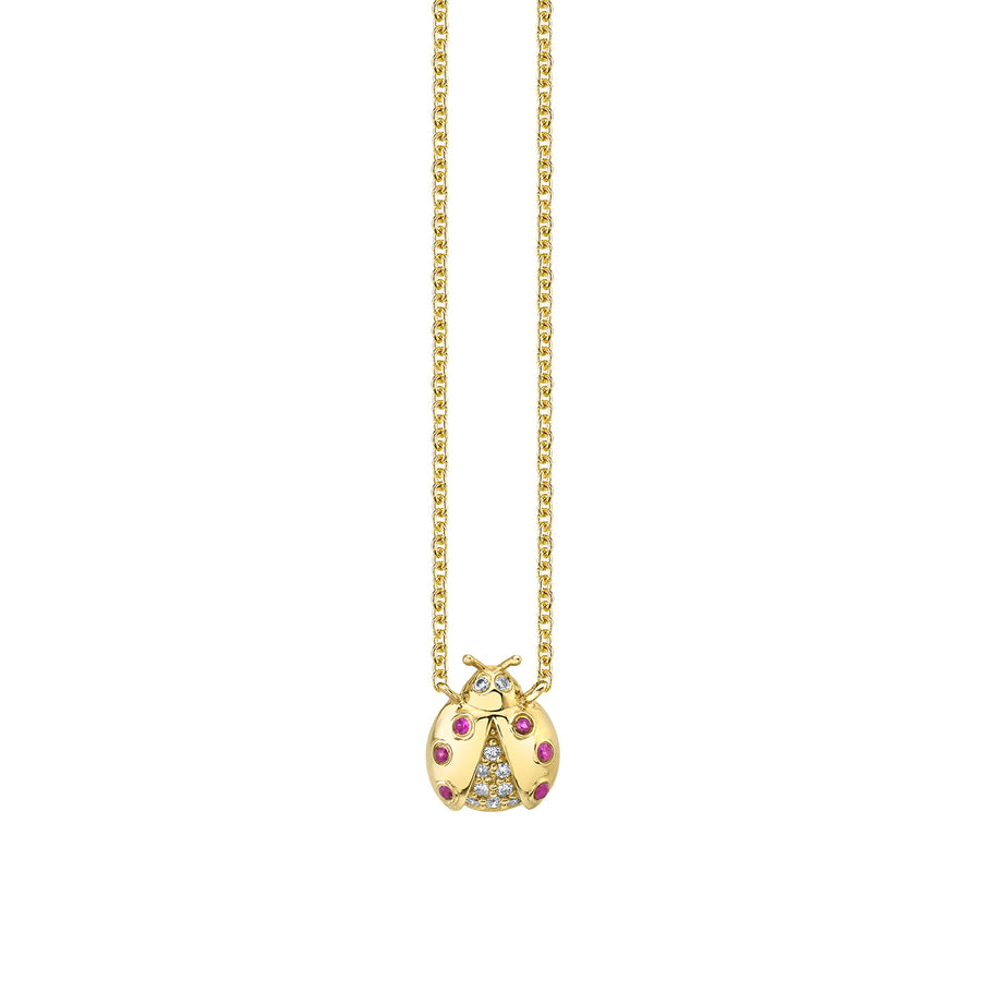 Gold & Diamond Open Wing Ladybug Necklace - Sydney Evan Fine Jewelry