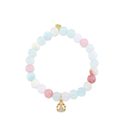 Kids Collection Gold & Diamond Ladybug on Jade