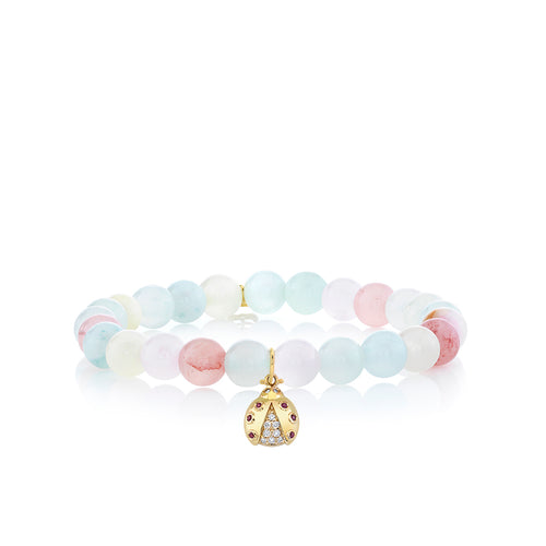 Kids Collection Gold & Diamond Ladybug on Jade