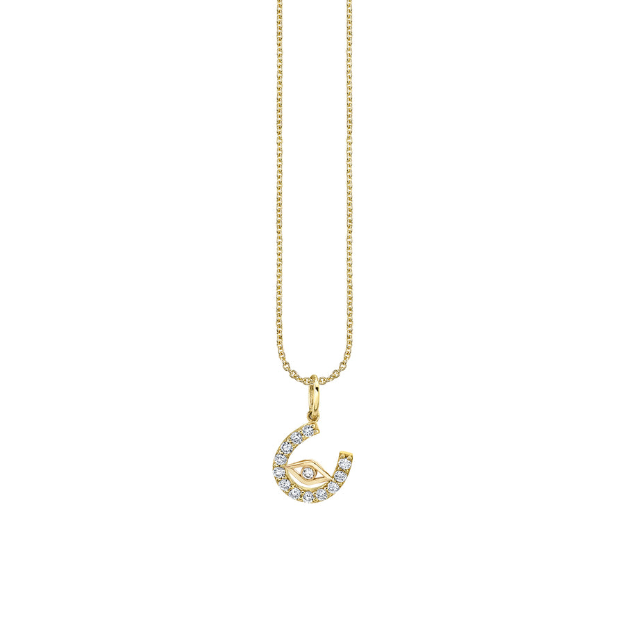 Gold & Diamond Evil Eye Horseshoe Charm - Sydney Evan Fine Jewelry