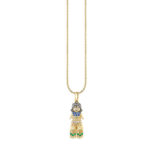 Gold & Multicolor Gemstone Alejandra Doll Charm