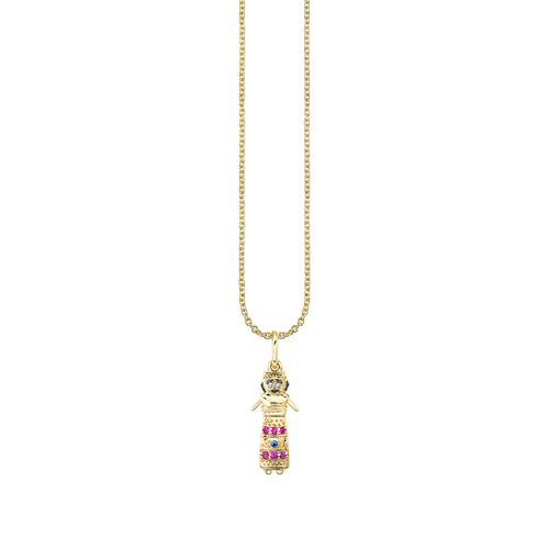 Gold & Ruby Tiny Evelin Doll Charm