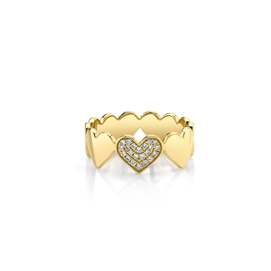 Gold & Diamond Heart Eternity Ring - Sydney Evan Fine Jewelry