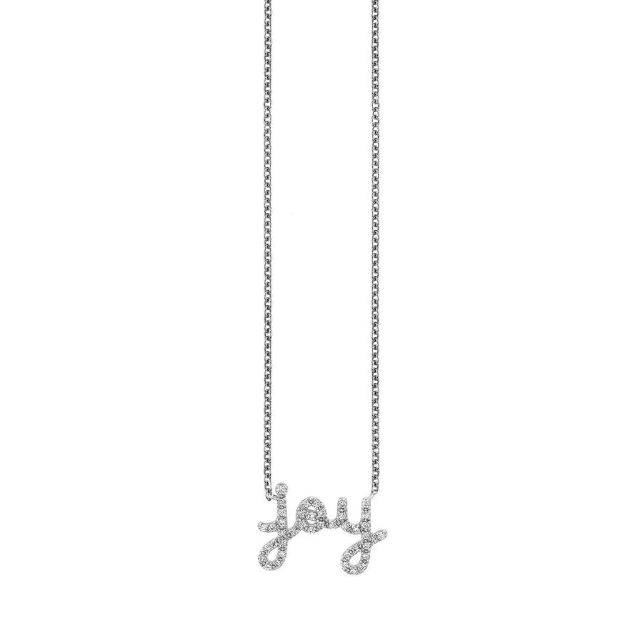 Gold & Diamond Small Joy Script Necklace - Sydney Evan Fine Jewelry