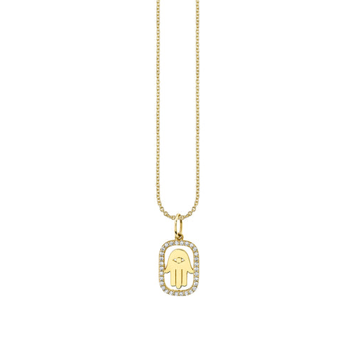 Gold & Diamond Hamsa Open Icon Charm