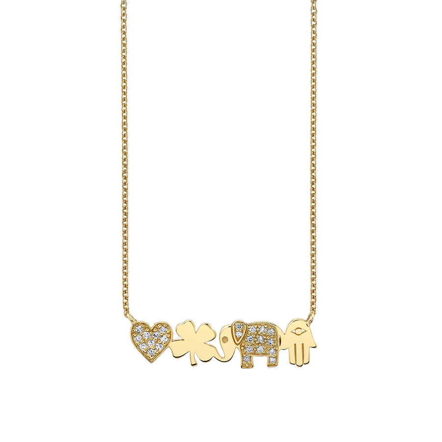 Gold & Diamond Icon Bar Necklace - Sydney Evan Fine Jewelry