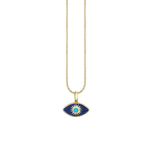 Gold & Enamel Sunburst Eye Charm