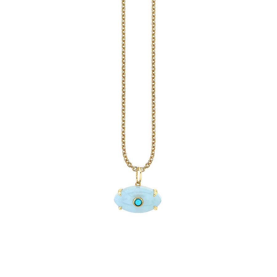 Gold & Diamond Carved Stone Bezel Eye Charm - Sydney Evan Fine Jewelry