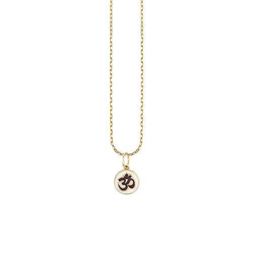 Kids Collection Gold & Enamel Tiny Om Medallion Necklace