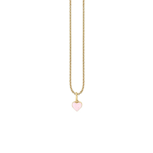 Kids Collection Gold & Enamel Mini Heart Charm Necklace