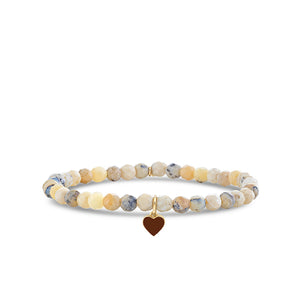 Gold & Enamel Tiny Heart on African Opal - Sydney Evan Fine Jewelry