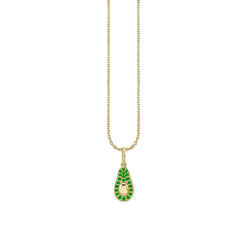 Gold & Emerald Avocado Charm