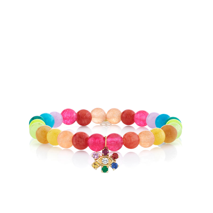 Kids Collection Gold & Rainbow Flower on Rainbow Jade - Sydney Evan Fine Jewelry