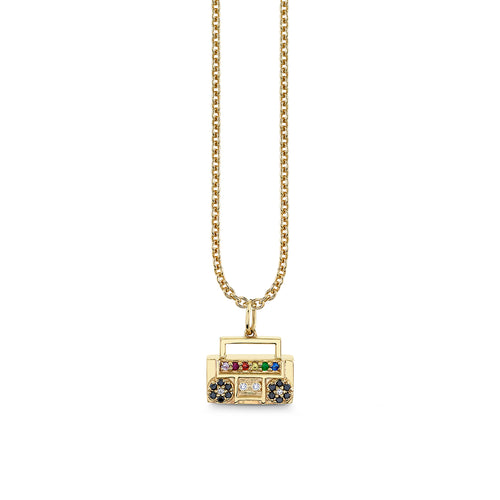 Gold & Diamond Boombox Charm