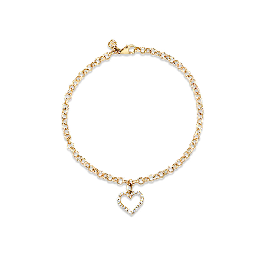 Gold & Diamond Open Heart Bracelet - Sydney Evan Fine Jewelry