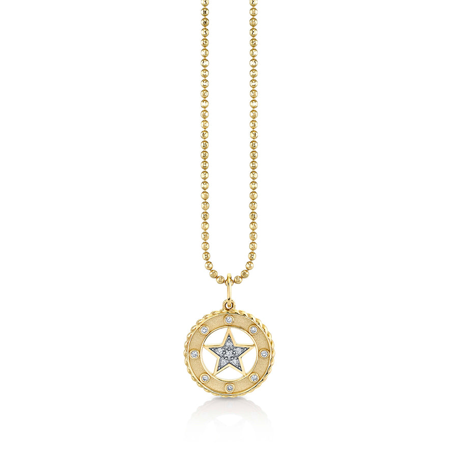 Gold & Diamond Sheriff Badge Charm - Sydney Evan Fine Jewelry