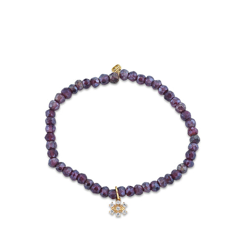 Kids Collection Gold & Diamond Flower on Rhodolite Garnet