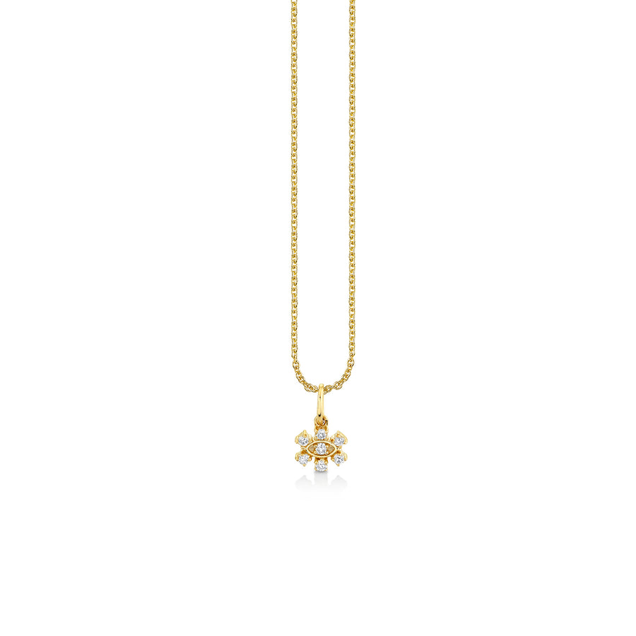 Gold & Diamond Small Marquise Eye Flower Charm - Sydney Evan Fine Jewelry