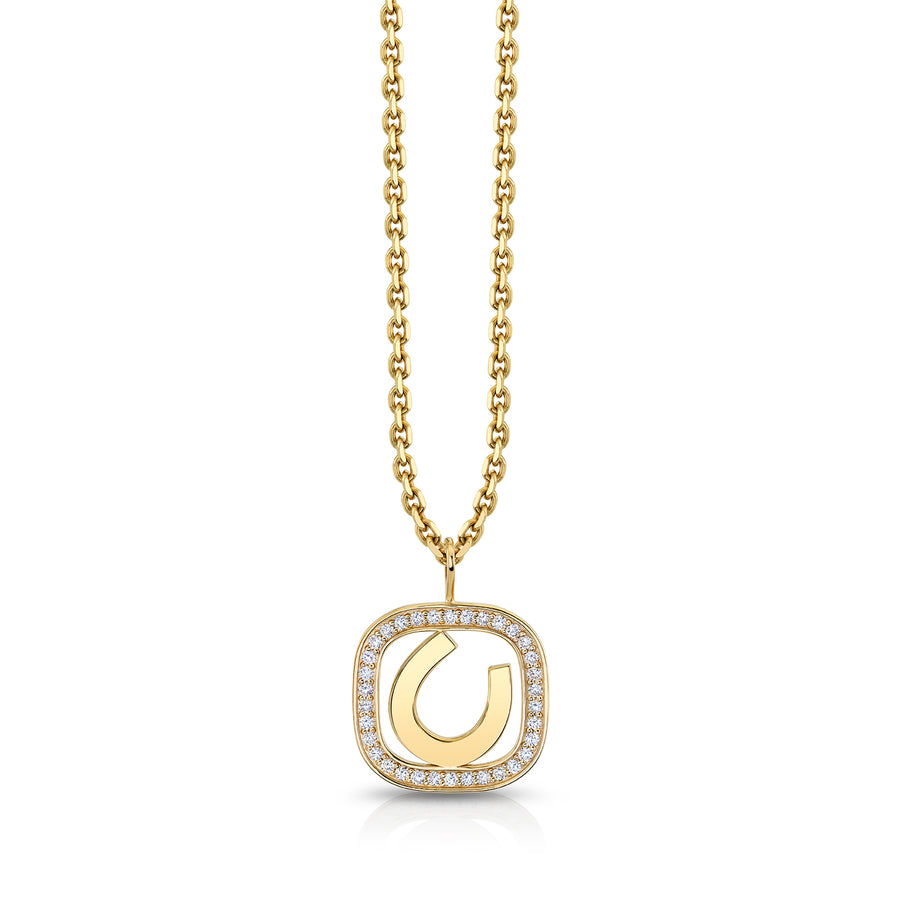 Gold & Diamond Extra Large Horseshoe Open Icon Charm - Sydney Evan Fine Jewelry
