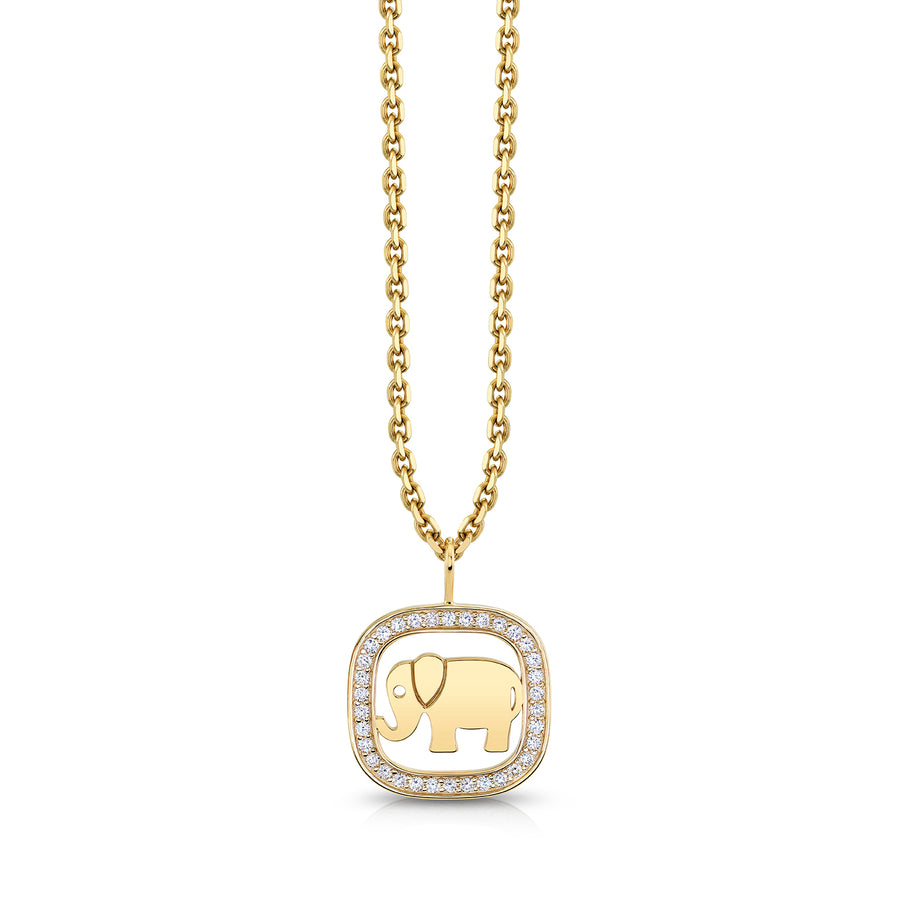 Gold & Diamond Extra Large Elephant Open Icon Charm - Sydney Evan Fine Jewelry