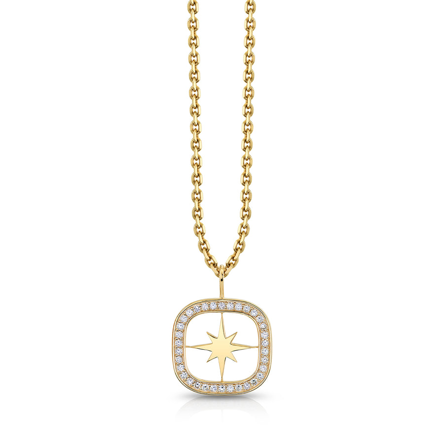 Gold & Diamond Extra Large Starburst Open Icon Charm - Sydney Evan Fine Jewelry