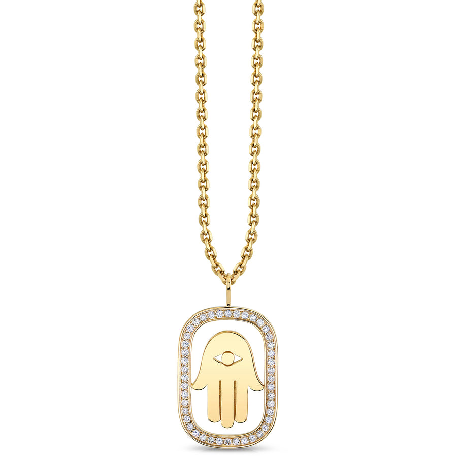 Gold & Diamond Extra Large Hamsa Open Icon Charm - Sydney Evan Fine Jewelry