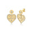 Gold & Diamond Heart Tricon Drop Earrings