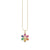 Gold & Rainbow Daisy Happy Face Charm