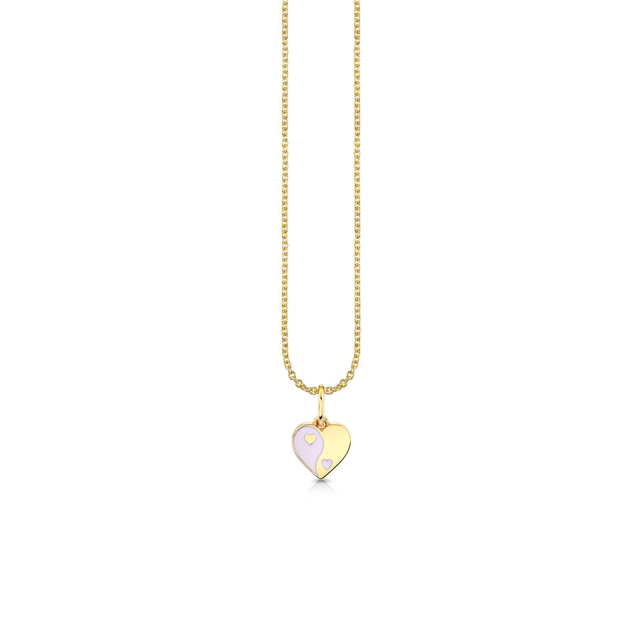 Gold & Enamel Small Yin Yang Heart Charm - Sydney Evan Fine Jewelry