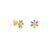 Gold & Rainbow Daisy Happy Face Stud