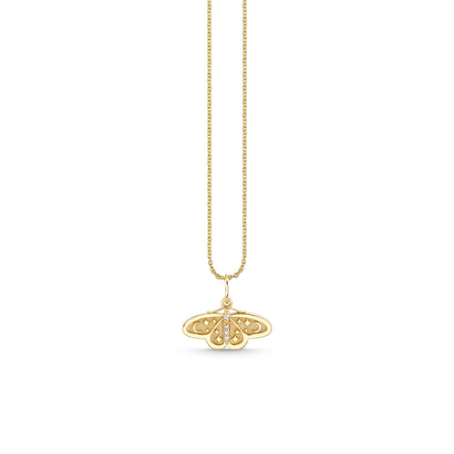 Gold & Diamond Small Celestial Moth Charm