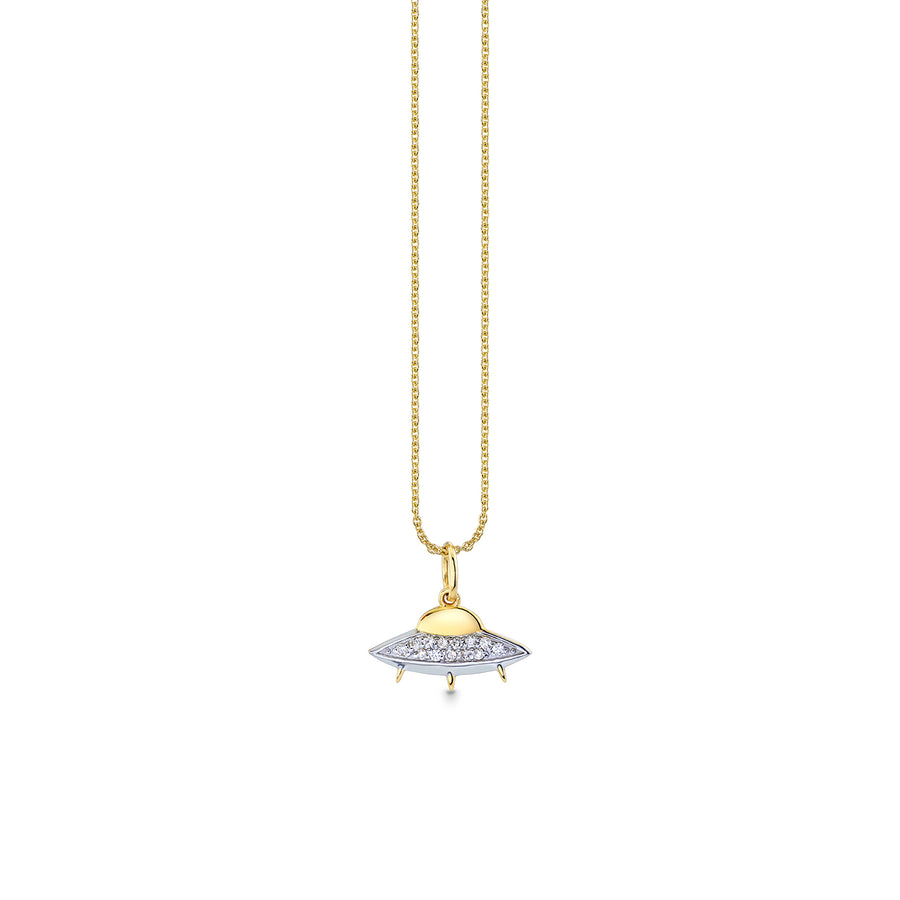 Gold & Diamond Large Flying Saucer Charm - Sydney Evan Fine Jewelry