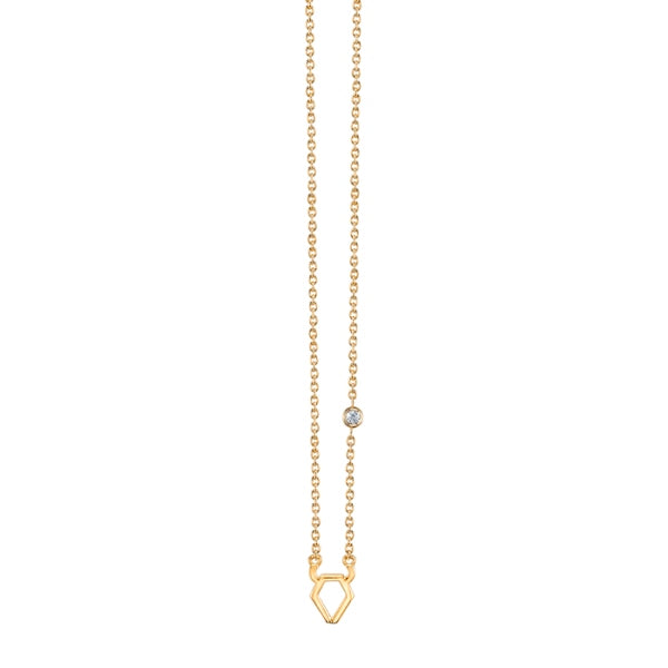 Gold Plated Sterling Silver Zodiac Necklace with Bezel Set Diamond - Sydney Evan Fine Jewelry