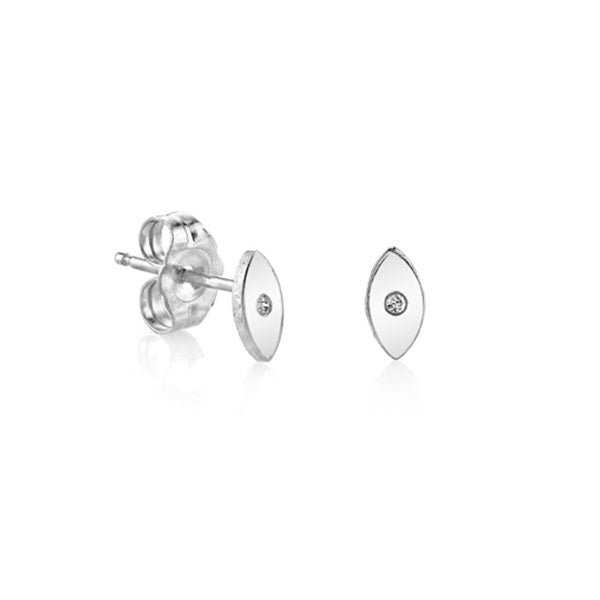 Gold Plated Sterling Silver Eye Stud Earrings - Sydney Evan Fine Jewelry
