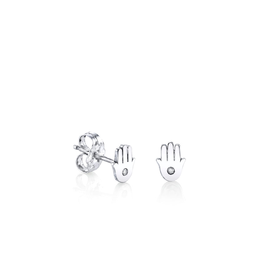 Gold Plated Sterling Silver Hamsa Stud Earrings - Sydney Evan Fine Jewelry