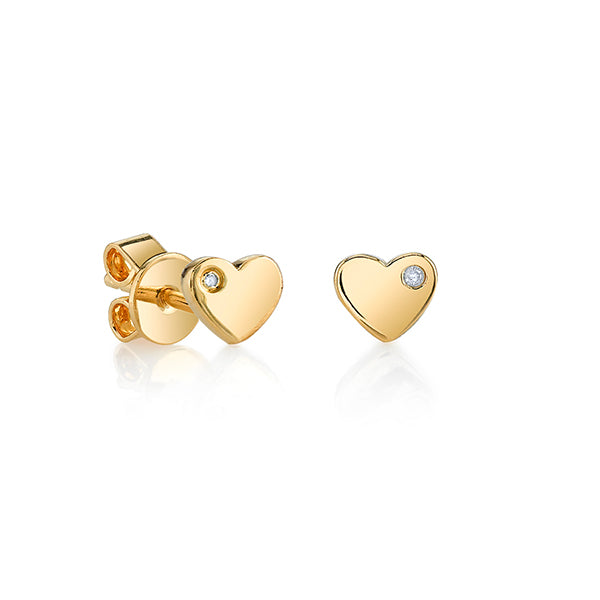 Gold Plated Sterling Silver Heart Stud Earrings - Sydney Evan Fine Jewelry