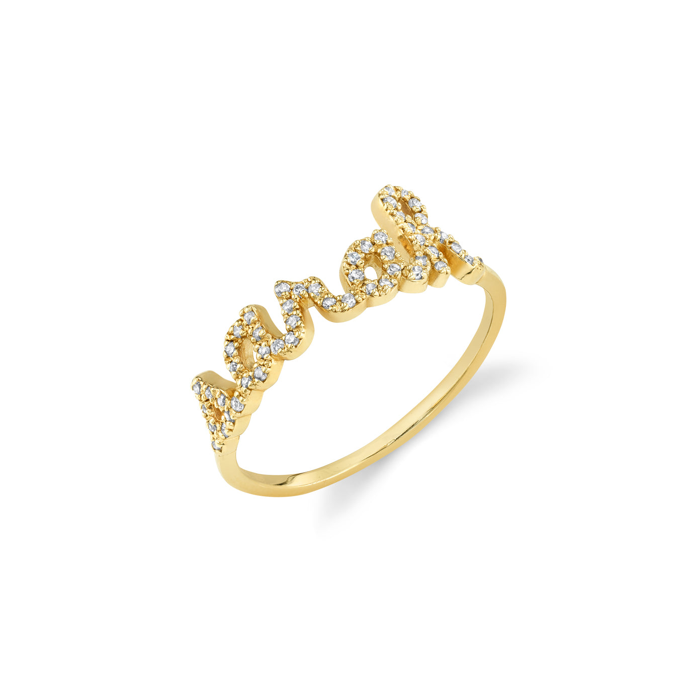 & Diamond Custom Script Rings