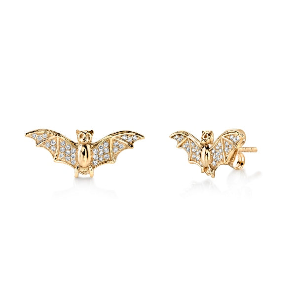 Gold & Diamond Small Bat Stud - Sydney Evan Fine Jewelry
