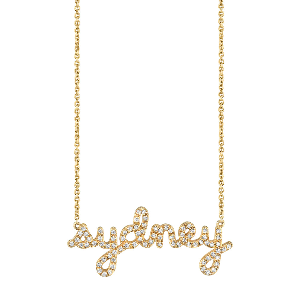 & Diamond Small Custom Script Necklace
